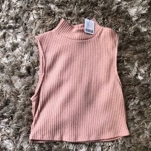 Pink sleeveless turtleneck NWT
